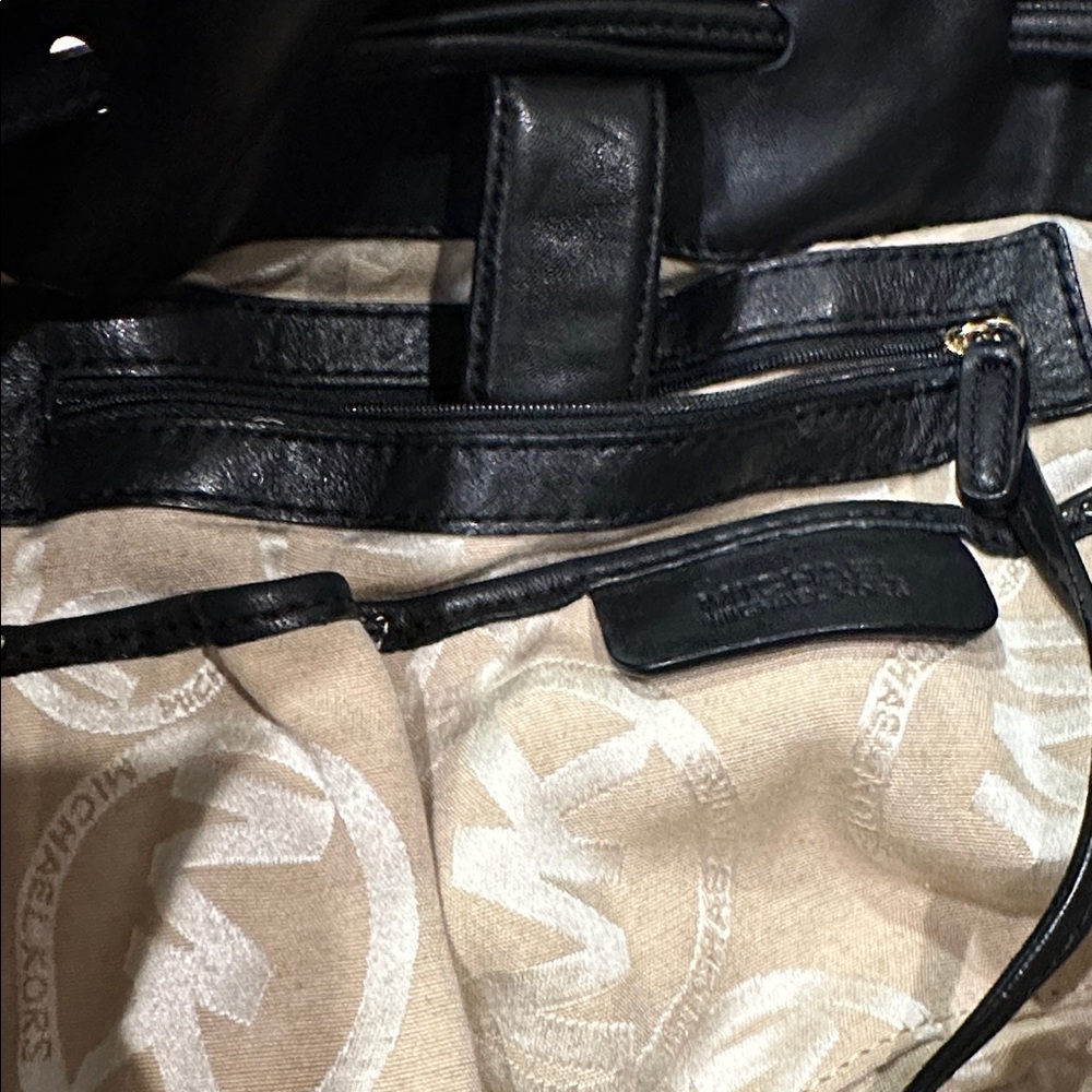 Michael Kors Black Tote with Gold Chain Accents - Picture 7 of 8